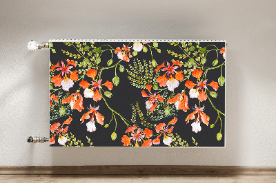 Magnetiskt radiatorskydd Röda blommor