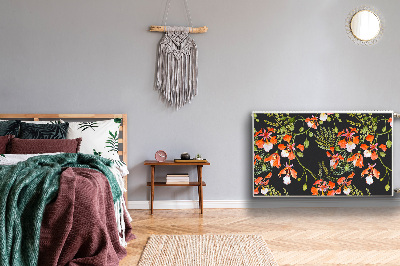 Magnetiskt radiatorskydd Röda blommor