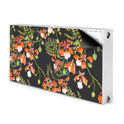 Magnetiskt radiatorskydd Röda blommor