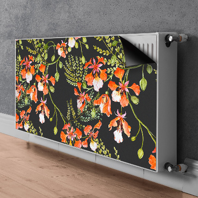 Magnetiskt radiatorskydd Röda blommor