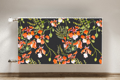 Magnetiskt radiatorskydd Röda blommor