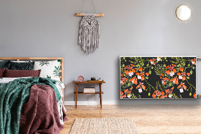 Magnetiskt radiatorskydd Röda blommor