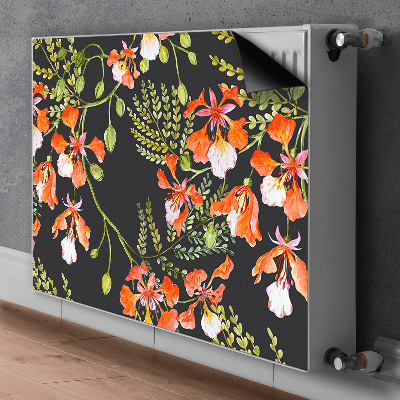 Magnetiskt radiatorskydd Röda blommor