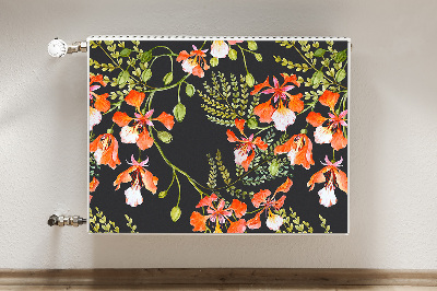 Magnetiskt radiatorskydd Röda blommor