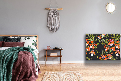 Magnetiskt radiatorskydd Röda blommor