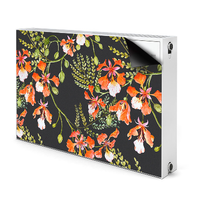 Magnetiskt radiatorskydd Röda blommor