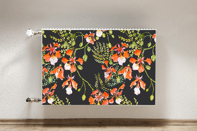 Magnetiskt radiatorskydd Röda blommor