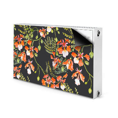 Magnetiskt radiatorskydd Röda blommor