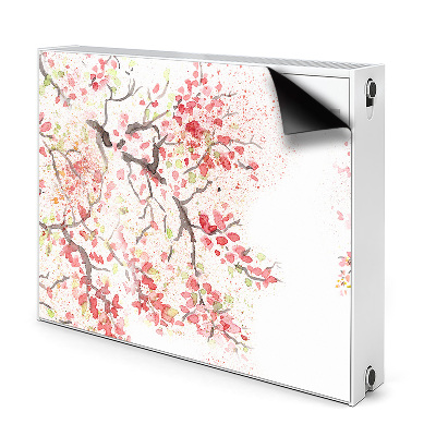 Magnetisk radiatorkåpa körsbärsblommor