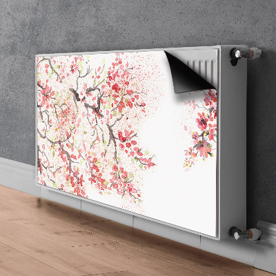 Magnetisk radiatorkåpa körsbärsblommor