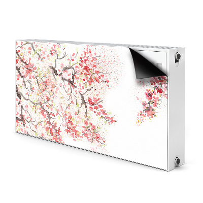 Magnetisk radiatorkåpa körsbärsblommor
