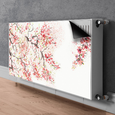 Magnetisk radiatorkåpa körsbärsblommor