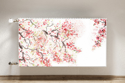 Magnetisk radiatorkåpa körsbärsblommor