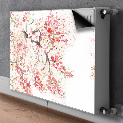 Magnetisk radiatorkåpa körsbärsblommor