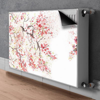 Magnetisk radiatorkåpa körsbärsblommor