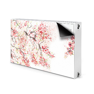 Magnetisk radiatorkåpa körsbärsblommor