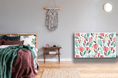 Magnetiskt radiatorskydd Röda blommor
