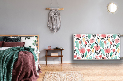 Magnetiskt radiatorskydd Röda blommor