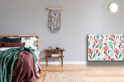 Magnetiskt radiatorskydd Röda blommor