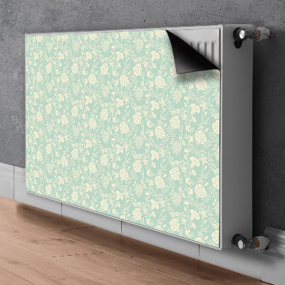 Magnetisk radiatorkåpa vita blommor