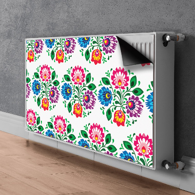 Magnetisk radiatorkåpa Blommor i folklig stil
