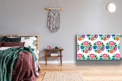 Magnetisk radiatorkåpa Blommor i folklig stil