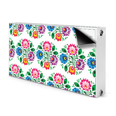 Magnetisk radiatorkåpa Blommor i folklig stil