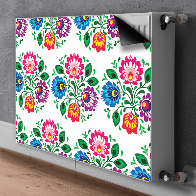 Magnetisk radiatorkåpa Blommor i folklig stil