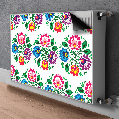 Magnetisk radiatorkåpa Blommor i folklig stil