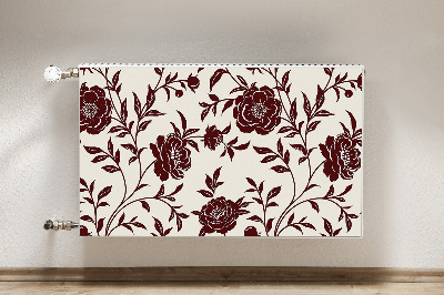 Magnetiskt radiatorskydd Vinröda blommor
