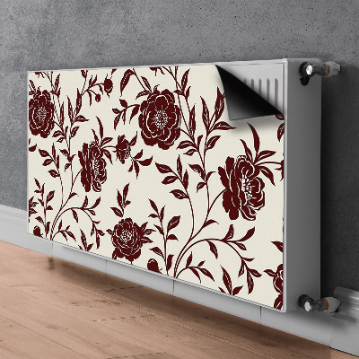 Magnetiskt radiatorskydd Vinröda blommor