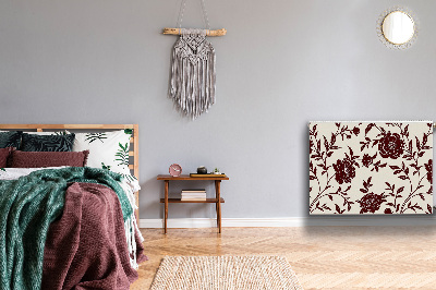 Magnetiskt radiatorskydd Vinröda blommor