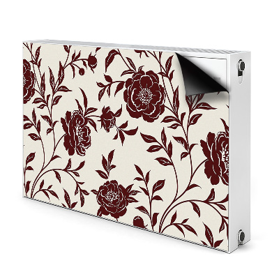 Magnetiskt radiatorskydd Vinröda blommor