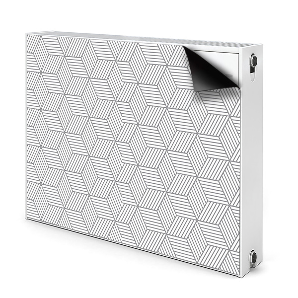 Magnetisk radiatorkåpa Grå 3D-kuber