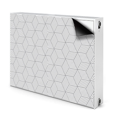 Magnetisk radiatorkåpa Grå 3D-kuber