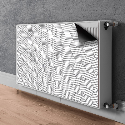 Magnetisk radiatorkåpa Grå 3D-kuber