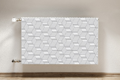 Magnetisk radiatorkåpa Grå 3D-kuber