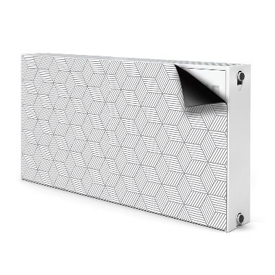 Magnetisk radiatorkåpa Grå 3D-kuber