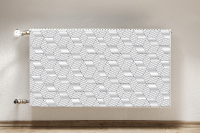 Magnetisk radiatorkåpa Grå 3D-kuber