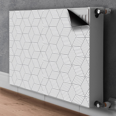 Magnetisk radiatorkåpa Grå 3D-kuber