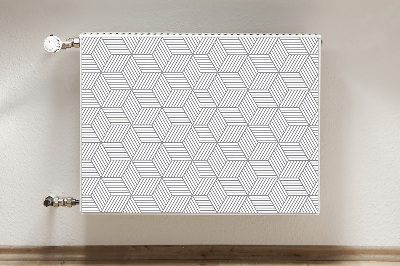 Magnetisk radiatorkåpa Grå 3D-kuber