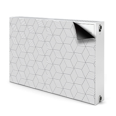 Magnetisk radiatorkåpa Grå 3D-kuber