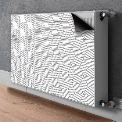 Magnetisk radiatorkåpa Grå 3D-kuber