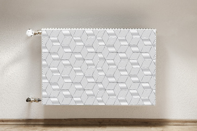 Magnetisk radiatorkåpa Grå 3D-kuber