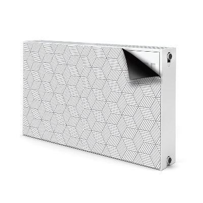 Magnetisk radiatorkåpa Grå 3D-kuber