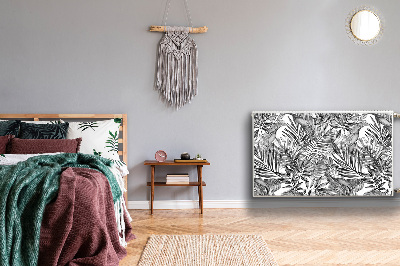 Magnetiskt radiatorskydd Monstera skiss