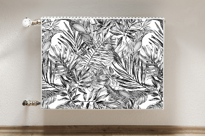 Magnetiskt radiatorskydd Monstera skiss