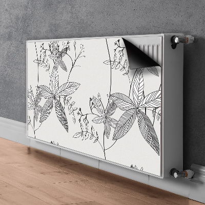 Magnetiskt radiatorskydd Doodle blommor