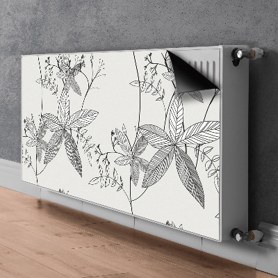 Magnetiskt radiatorskydd Doodle blommor