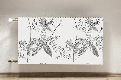 Magnetiskt radiatorskydd Doodle blommor